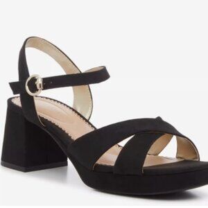 Kelly & Katie Liliena Sz 9 Black Microsuede Platform Sandal (Worn once)